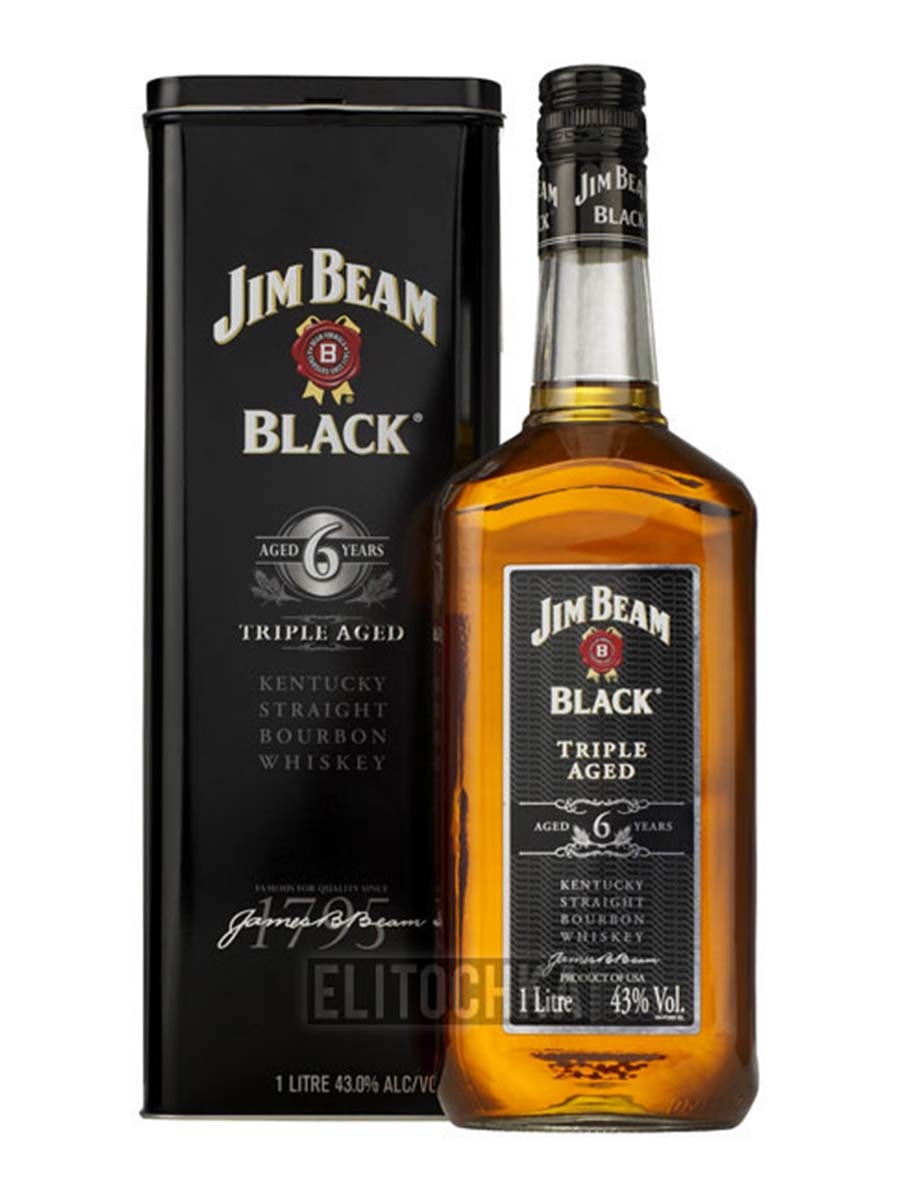 JIM BEAM BLACK 6YO - 1L - Go Duty Free Mauritius